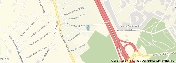 Mapa de Rua Azinhal Abelho