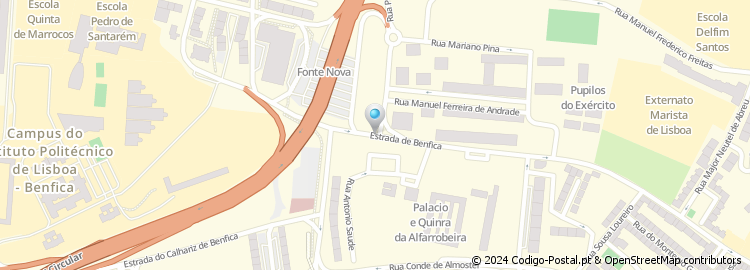Mapa de Campus  Universitário de Benfica
