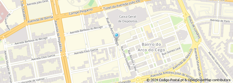 Mapa de Rua Arco do Cego