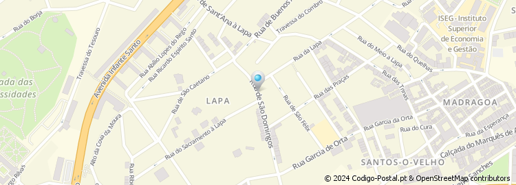 Mapa de Rua de São Domingos à Lapa