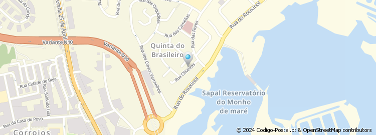 Mapa de Rua das Oliveiras