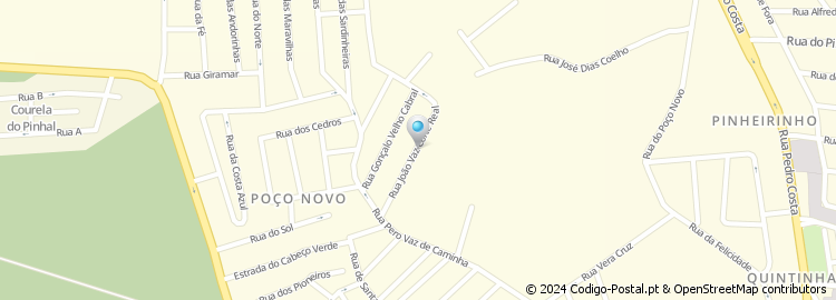 Mapa de Rua João Vaz Corte Real