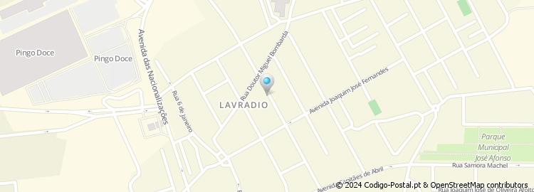 Mapa de Apartado 1, Lavradio