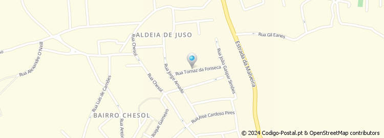 Mapa de Rua Tomaz da Fonseca
