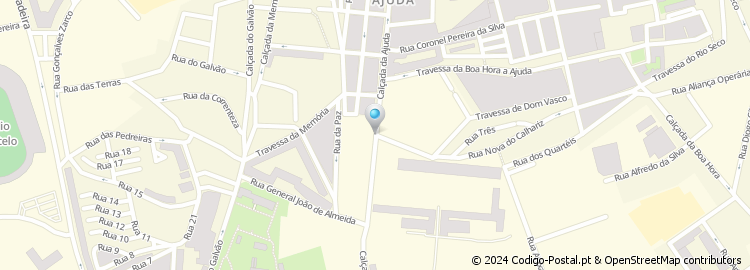 Mapa de Rua Amoreiras à Ajuda