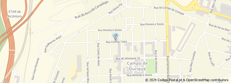 Mapa de Rua Correia Teles