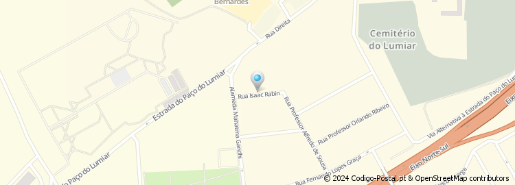 Mapa de Rua Isaac Rabin