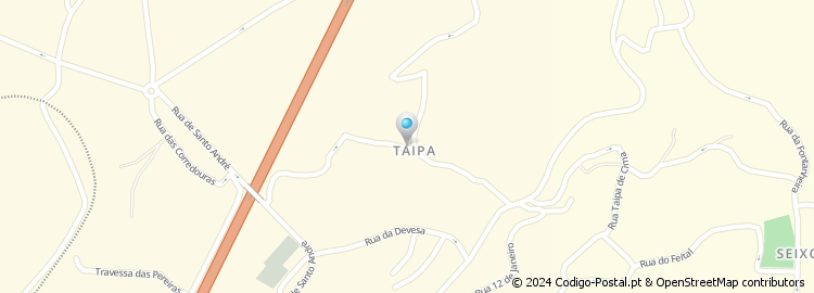 Mapa de Rua da Taipa de Baixo