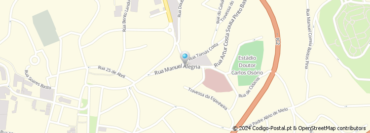 Mapa de Rua Manuel Alegria