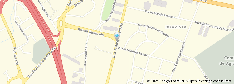 Mapa de Rua António Cardoso