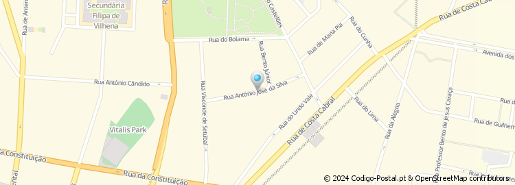 Mapa de Rua António José da Silva