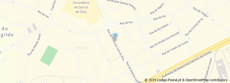 Mapa de Rua Professor Luís de Pina