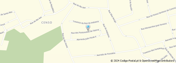 Mapa de Rua dos Pastorinhos de Fátima