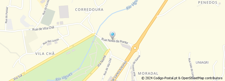 Mapa de Rua Nova da Ponte