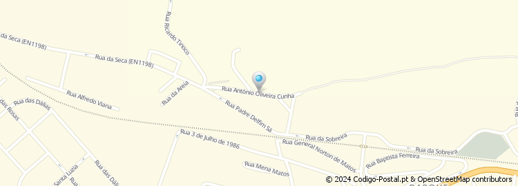 Mapa de Rua António Oliveira Cunha